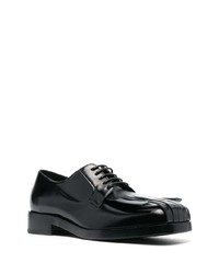 schwarze Leder Derby Schuhe von Raf Simons