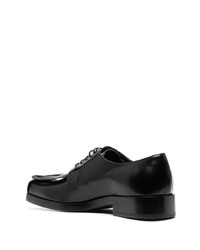 schwarze Leder Derby Schuhe von Raf Simons