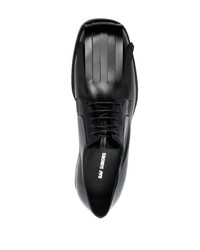 schwarze Leder Derby Schuhe von Raf Simons