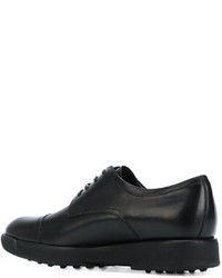 schwarze Leder Derby Schuhe von Salvatore Ferragamo