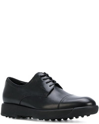 schwarze Leder Derby Schuhe von Salvatore Ferragamo