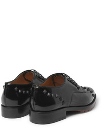 schwarze Leder Derby Schuhe von Valentino