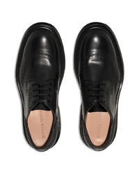 schwarze Leder Derby Schuhe von Bottega Veneta