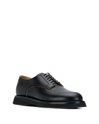 schwarze Leder Derby Schuhe von Jil Sander