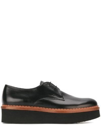 schwarze Leder Derby Schuhe von Tod's