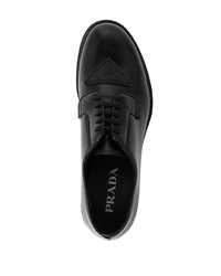 schwarze Leder Derby Schuhe von Prada