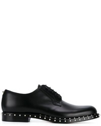 schwarze Leder Derby Schuhe von Valentino Garavani