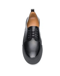 schwarze Leder Derby Schuhe von Ami Paris