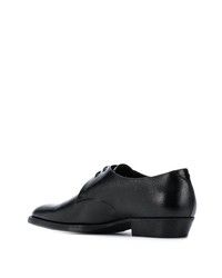 schwarze Leder Derby Schuhe von Saint Laurent