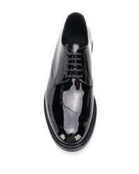 schwarze Leder Derby Schuhe von Saint Laurent