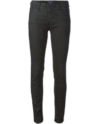 schwarze enge Jeans aus Leder von Armani Jeans