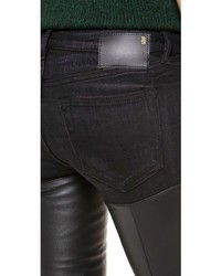 schwarze enge Jeans aus Leder von R 13