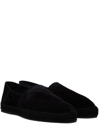 schwarze Leder Espadrilles von Officine Generale