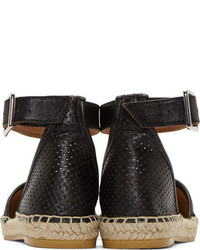 schwarze Leder Espadrilles von Marc by Marc Jacobs