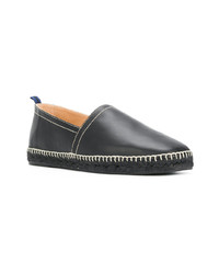 schwarze Leder Espadrilles von Castaner