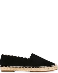 schwarze Leder Espadrilles von Chloé