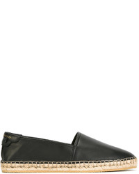 schwarze Leder Espadrilles von Givenchy