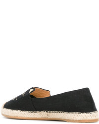 schwarze Leder Espadrilles von Charlotte Olympia