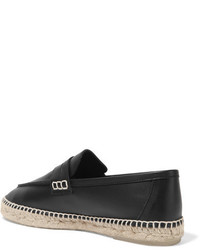 schwarze Leder Espadrilles von Loewe