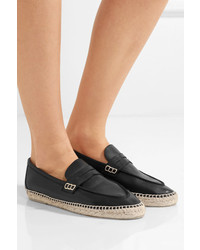 schwarze Leder Espadrilles von Loewe