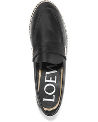 schwarze Leder Espadrilles von Loewe