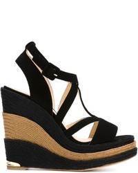 schwarze Leder Espadrilles von Paloma Barceló