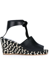 schwarze Leder Espadrilles von Proenza Schouler