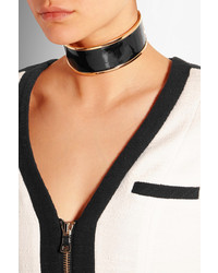 schwarze Leder Halskette von Balmain