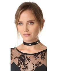 schwarze Leder Halskette von Jennifer Zeuner Jewelry