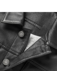 schwarze Leder Jeansjacke von Marc by Marc Jacobs