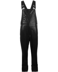 schwarze Leder Latzhose von Givenchy