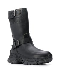 schwarze Leder mittelalte Stiefel von Ash