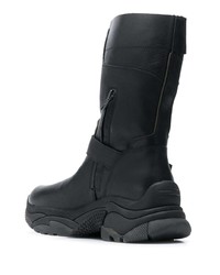 schwarze Leder mittelalte Stiefel von Ash