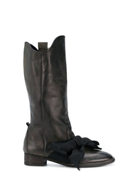 schwarze Leder mittelalte Stiefel von Atelier Bâba