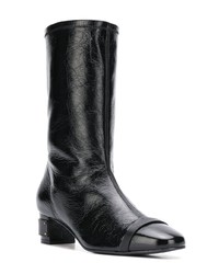 schwarze Leder mittelalte Stiefel von Stuart Weitzman