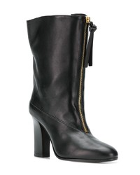 schwarze Leder mittelalte Stiefel von Stuart Weitzman