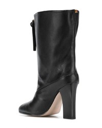 schwarze Leder mittelalte Stiefel von Stuart Weitzman