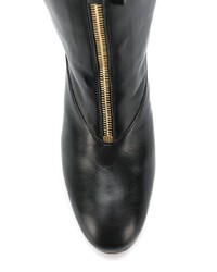 schwarze Leder mittelalte Stiefel von Stuart Weitzman