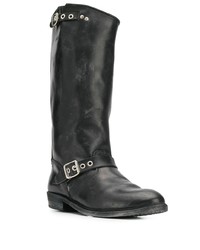 schwarze Leder mittelalte Stiefel von Golden Goose