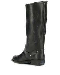 schwarze Leder mittelalte Stiefel von Golden Goose