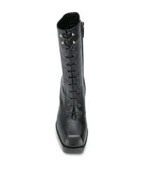 schwarze Leder mittelalte Stiefel von Nodaleto