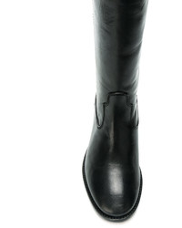 schwarze Leder mittelalte Stiefel von Isabel Marant