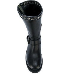 schwarze Leder mittelalte Stiefel von Ash