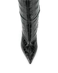 schwarze Leder mittelalte Stiefel von Sergio Rossi