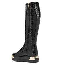 schwarze Leder mittelalte Stiefel von Baldinini