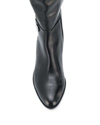 schwarze Leder mittelalte Stiefel von Emporio Armani