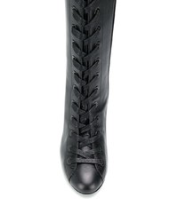 schwarze Leder mittelalte Stiefel von Maison Ernest