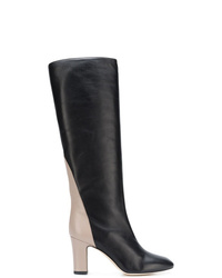 schwarze Leder mittelalte Stiefel von Gia Couture