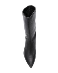 schwarze Leder mittelalte Stiefel von Sam Edelman
