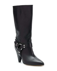 schwarze Leder mittelalte Stiefel von Buttero